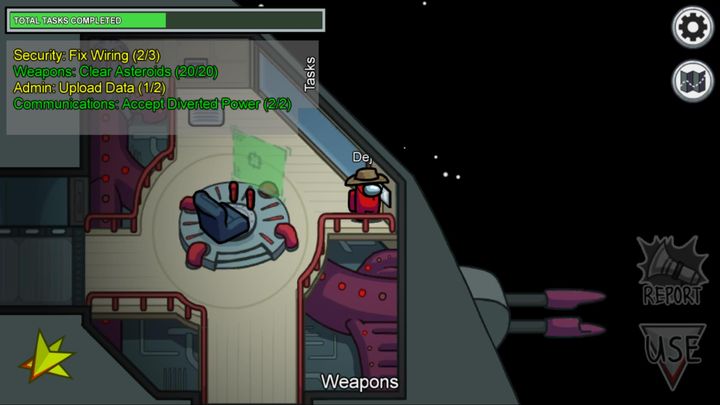 Po prawej stronie znajdują się dwa działa - Among Us: Tasks - których nie udawać? - Among Us - poradnik do gry