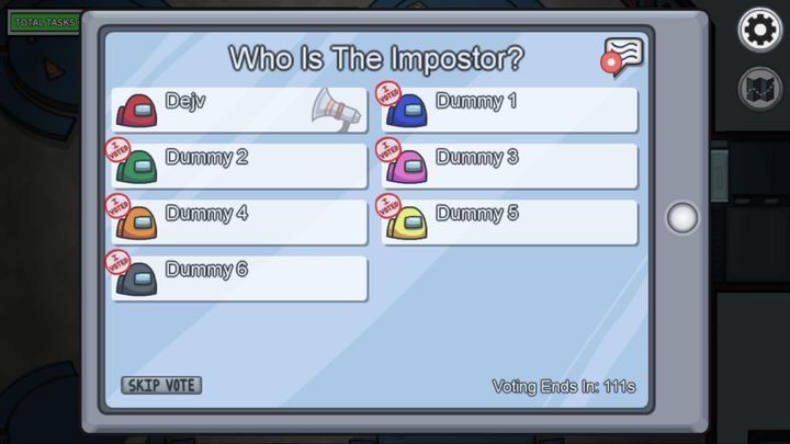 Podczas zgromadzenia, gdy każdy z graczy wymienia się spostrzeżeniami, gracze mogą głosować na gracza, który według nich jest Impostorem - Among Us: Porady na start - Among Us - poradnik do gry