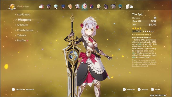 Redhorn Stonethresher to broń, która nadaje się idealnie na Noelle - Genshin Impact: Noelle - najlepsze buildy (Geo) - Genshin Impact - poradnik do gry