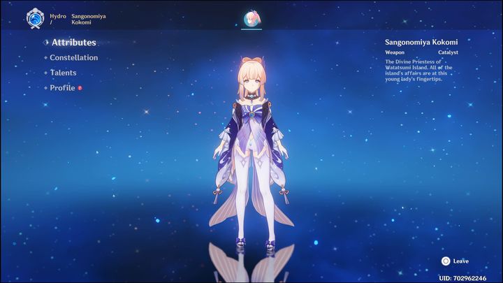 Kokomi to pięciogwiazdkowa postać z elementem Hydro, walcząca za pomocą Catalyst - Genshin Impact: Kokomi - najlepsze buildy (Hydro) - Genshin Impact - poradnik do gry