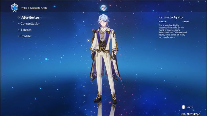 Ayato to pięciogwiazdkowa postać z elementem Hydro, która walczy za pomocą miecza - Genshin Impact: Ayato - najlepsze buildy (Hydro) - Genshin Impact - poradnik do gry