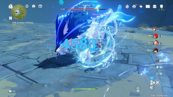 Raz na jakiś czas boss może zaatakować Was swoimi łapami - Genshin Impact: Andrius, Wolf of the North - boss, jak pokonać ? - Genshin Impact - poradnik do gry