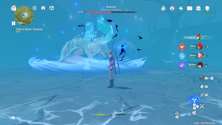 Gdy boss posiadać będzie 50% HP, zacznie się druga faza - Genshin Impact: Andrius, Wolf of the North - boss, jak pokonać ? - Genshin Impact - poradnik do gry