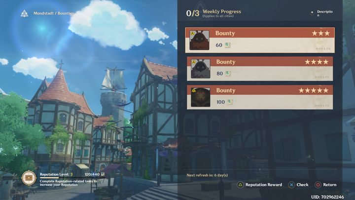 Warto wiedzieć, że tygodniowo możesz wykonać tylko 3 polowania na potwory - Genshin Impact: Reputacja - jak zdobyć? - Genshin Impact - poradnik do gry