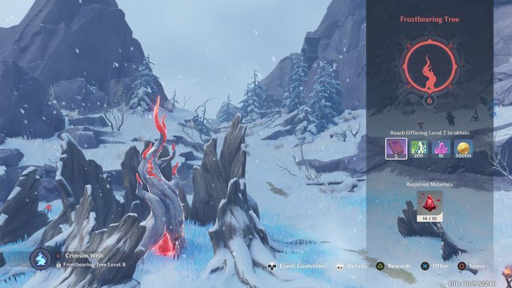 Co do samego ulepszania Frostbearing Tree, tak jak było to wcześniej wspomniane, potrzebujesz do tego Crimsone Agate - Genshin Impact: Frostbearing Tree - do czego służy? - Genshin Impact - poradnik do gry