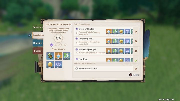 Jest to jeden z najbardziej oczywistych sposobów, który umożliwi ci szybkie zdobycie dużej ilości AR EXP - Genshin Impact: Adventure Rank - jak farmić? - Genshin Impact - poradnik do gry