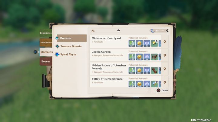 Domains, czyli dungeony w Genshin Impact również oferują Adventure EXP - Genshin Impact: Adventure Rank - jak farmić? - Genshin Impact - poradnik do gry