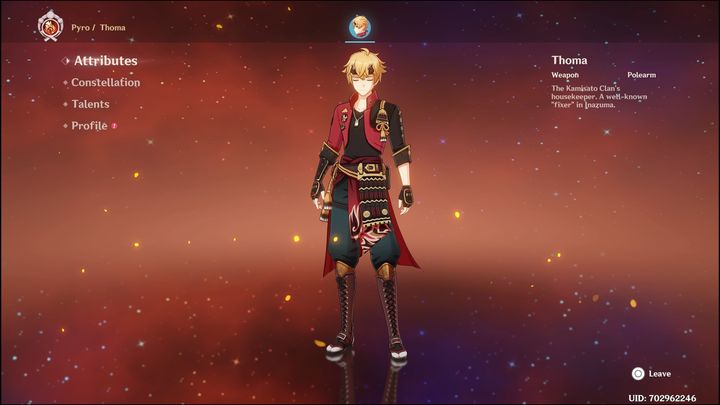 Thoma to czterogwiazdkowa postać, która walczy za pomocą Polearm - Genshin Impact: Thoma - najlepsze buildy (Pyro) - Genshin Impact - poradnik do gry