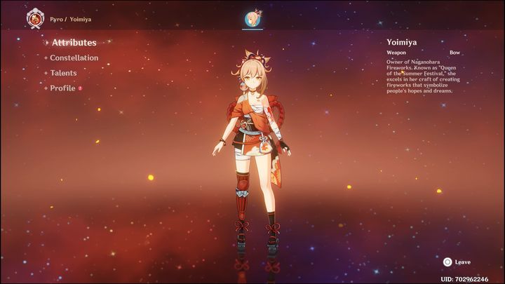 Yoimiya to pięciogwiazdkowa postać z elementem Pyro, która walczy za pomocą łuku - Genshin Impact: Yoimiya - najlepsze buildy (Pyro) - Genshin Impact - poradnik do gry