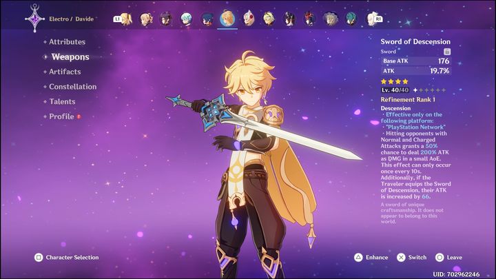 W przypadku tego, jaka broń idealnie nadawać się będzie do Travelera, to będzie ich kilka - Genshin Impact: Traveler - najlepsze buildy (Electro) - Genshin Impact - poradnik do gry