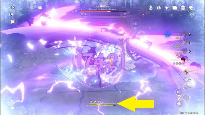 Próbujcie atakować w pierwszej fazie postaciami z elementem Electro bądź Pyro, wtedy zadacie jej spore obrażenia - Genshin Impact: La Signora - boss, jak pokonać? - Genshin Impact - poradnik do gry