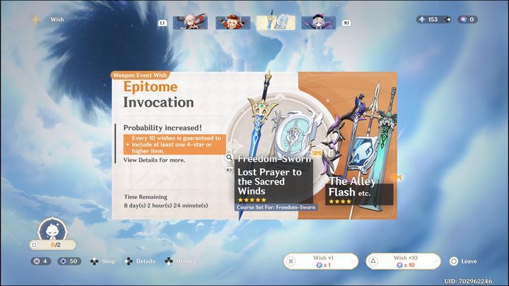 Nie ma tak naprawdę większego znaczenia, czy skorzystacie z opcji Wish x1 czy Wish x10 - Genshin Impact: Porady na start - lista - Genshin Impact - poradnik do gry