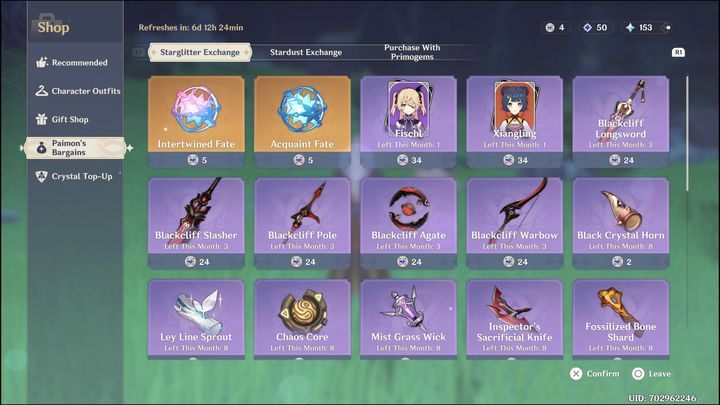 Co więcej, za każdy Wish otrzymujecie walutę Starglitter oraz Stardust, w zależności od rzadkości zdobytego przedmiotu lub postaci - Genshin Impact: Porady na start - lista - Genshin Impact - poradnik do gry