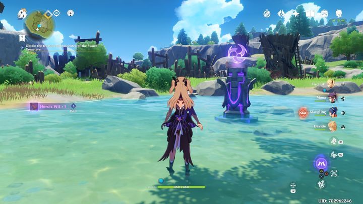 Po pokonaniu wszystkich przeciwników, przełącz się na postać z żywiołem Electro - Genshin Impact: Tri-seal - jak odblokować? - Genshin Impact - poradnik do gry