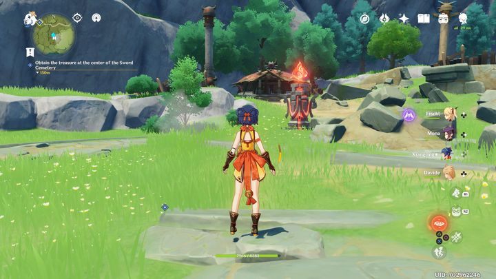 Udając się do trzeciego obozowiska należy zmienić postać na taką, która posiada żywioł Pyro - Genshin Impact: Tri-seal - jak odblokować? - Genshin Impact - poradnik do gry