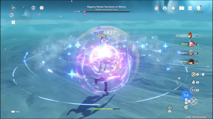 Jeśli nie uda Wam się jej wykończyć, gdy tarcza zniknie, a ona sama zostanie oszołomiona, będziecie prawdopodobnie wtedy musieli walczyć po raz kolejny z jej formami - Genshin Impact: Raiden Shogun - boss, jak pokonać? - Genshin Impact - poradnik do gry