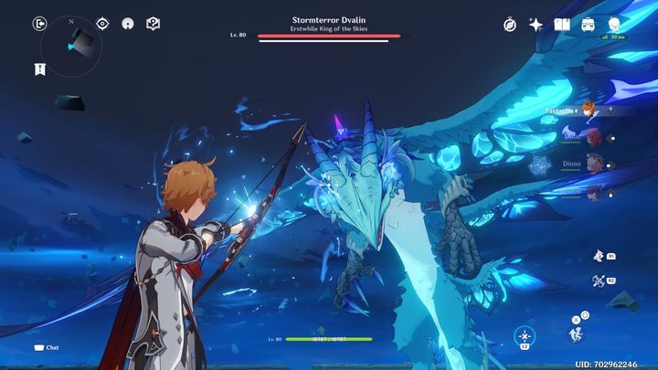 Boss często wzlatuje wysoko, przez co nie będziecie go widzieć na krótką chwilę - Genshin Impact: Stormterror Dvalin - boss, jak pokonać ? - Genshin Impact - poradnik do gry