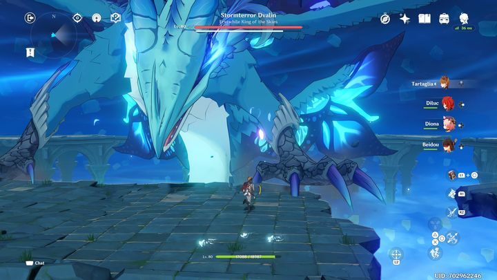 Następnym ruchem bossa będzie wylądowanie na arenie - Genshin Impact: Stormterror Dvalin - boss, jak pokonać ? - Genshin Impact - poradnik do gry