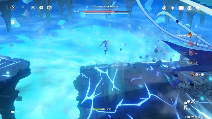 Teraz Stormterror powinien zacząć ryczeć, tworząc lodową aurę - Genshin Impact: Stormterror Dvalin - boss, jak pokonać ? - Genshin Impact - poradnik do gry