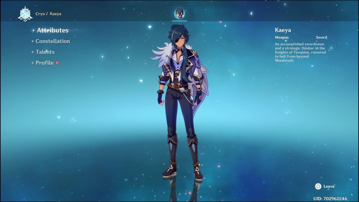 Kaeya to czterogwiazdkowa postać z elementem Cryo, która walczy za pomocą miecza - Genshin Impact: Kaeya - najlepsze buldy (Cryo) - Genshin Impact - poradnik do gry