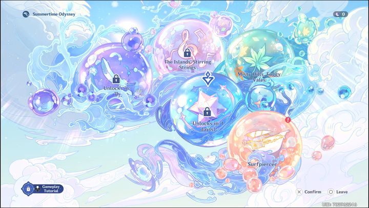 Jeśli znajduje się nad danym rozdziałem kłódka, oznacza to, że jeszcze nie został on odblokowany - Genshin Impact: Summertime Odyssey - event, solucja, opis przejścia - Genshin Impact - poradnik do gry