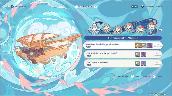 Pierwszy rozdział Surfpiercer polega na wykonywaniu poszczególnych wyzwań - Genshin Impact: Summertime Odyssey - event, solucja, opis przejścia - Genshin Impact - poradnik do gry