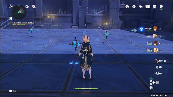 Następnie, gdy wejdziecie do środka, ujrzycie kilka mechanizmów, którymi możecie obracać - Genshin Impact: Summertime Odyssey - event, solucja, opis przejścia - Genshin Impact - poradnik do gry