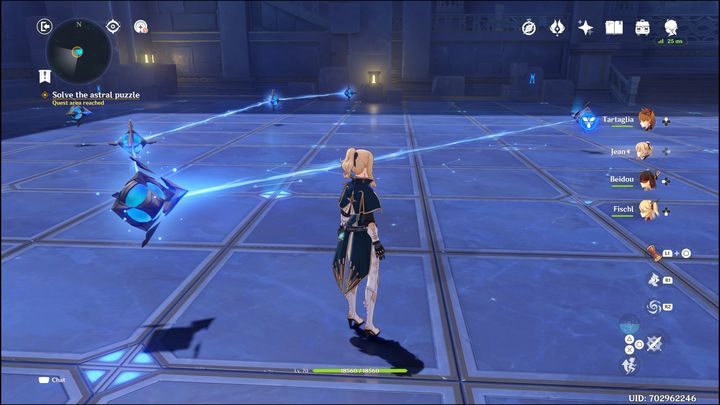 Gdy już połączycie laserem mechanizmy w poziomie, udajcie się wyżej do środka - Genshin Impact: Summertime Odyssey - event, solucja, opis przejścia - Genshin Impact - poradnik do gry