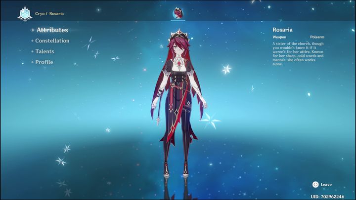 Rosaria to czterogwiazdkowa postać z elementem Cryo, która walczy za pomocą włóczni - Genshin Impact: Rosaria - najlepsze buildy (Cryo) - Genshin Impact - poradnik do gry