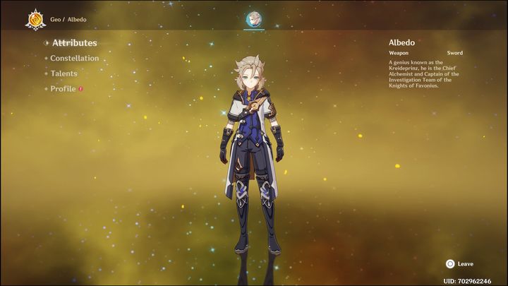 Albedo to pięciogwiazdkowa postać z elementem Geo, która walczy za pomocą miecza - Genshin Impact: Albedo - najlepsze buildy (Geo) - Genshin Impact - poradnik do gry