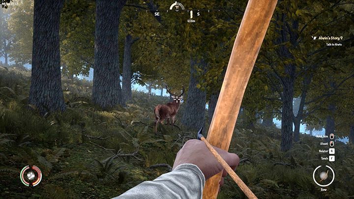 Zależnie od odległości od celu ustaw krzyż na właściwym punkcie - Medieval Dynasty: Polowanie - porady - Medieval Dynasty - poradnik do gry