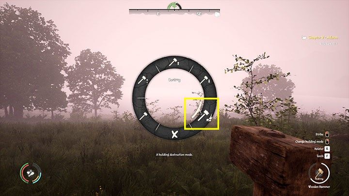 Wybierz ostatni tryb Zniszcz (Destroy) - Medieval Dynasty: Pole - jak usunąć? - Medieval Dynasty - poradnik do gry