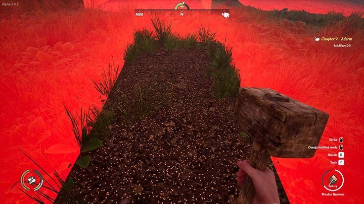 Podejdź do kawałka pola, które chcesz usunąć i użyj na nim młota lewym przyciskiem myszy - Medieval Dynasty: Pole - jak usunąć? - Medieval Dynasty - poradnik do gry