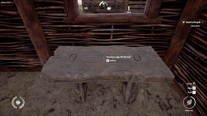 Z kłodą i nicią możesz udać się do stanowiska craftingowego w swoim domu łowczego - Medieval Dynasty: Łuk - jak zdobyć? - Medieval Dynasty - poradnik do gry