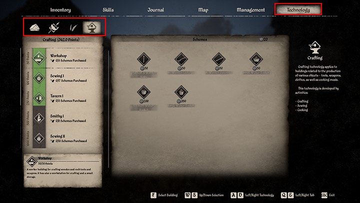 Technologia w Medieval Dynasty jest powiązania z rozwojem postaci i oparta na części tych samych kategorii - Medieval Dynasty: Rozwój postaci - Medieval Dynasty - poradnik do gry