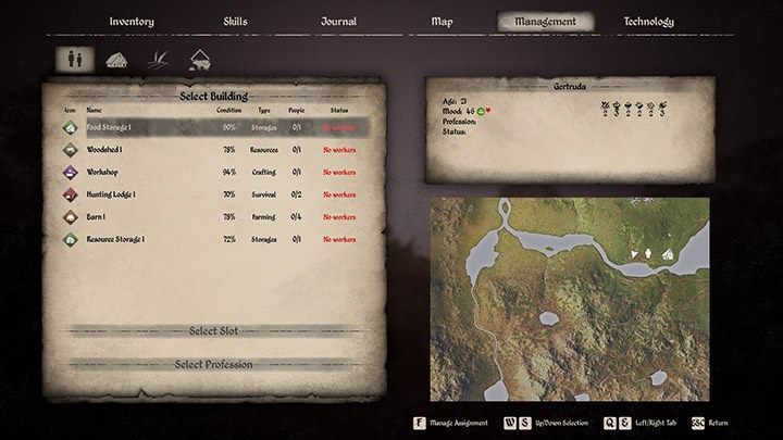 Pierwszym wyborem jest budynek użytkowy, który warunkuje zawód i miejsce pracy mieszkańca - Medieval Dynasty: Własna osada - Medieval Dynasty - poradnik do gry