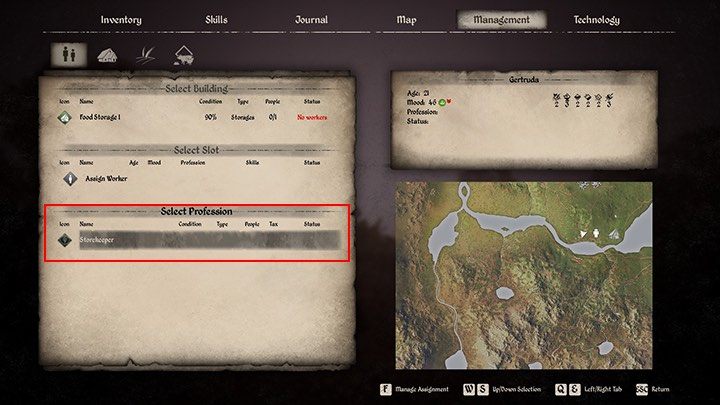 Po wyborze budynku został jeszcze wolny slot oraz konkretny zawód związany z danym budynkiem - Medieval Dynasty: Własna osada - Medieval Dynasty - poradnik do gry