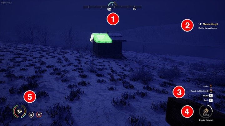 1 - Kompas - Medieval Dynasty: Interfejs ekranu - HUD - Medieval Dynasty - poradnik do gry