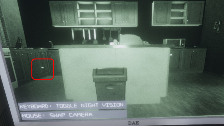 Za pomocą myszki przełącz widok na kamerę, którą właśnie rozstawiłeś w pomieszczeniu i przełącz ją na widok nocny - Phasmophobia: Trening - jak ukończyć? - Phasmophobia - poradnik do gry