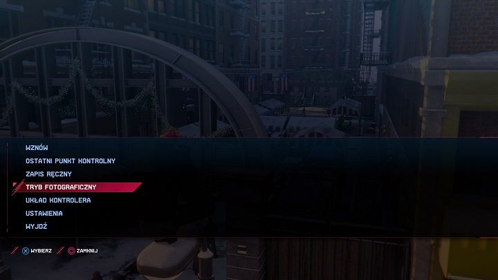 Zakładkę tryb fotograficzny znajdziesz po wciśnięciu OPTIONS - Spider-Man Miles Morales: Tryb fotograficzny - jak włączyć? - Spider-Man Miles Morales - poradnik, solucja