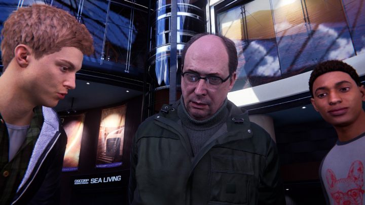 Podczas 16 misji głównej, Jak prawdziwi naukowcy (Like Real Scientists), w trakcie trwania retrospekcji na hali centrum naukowego można spotkać młodego Petera Parkera, któremu towarzyszy Dr Otto Octavius - Spider-Man Miles Morales: Easter eggi - Spider-Man Miles Morales - poradnik, solucja