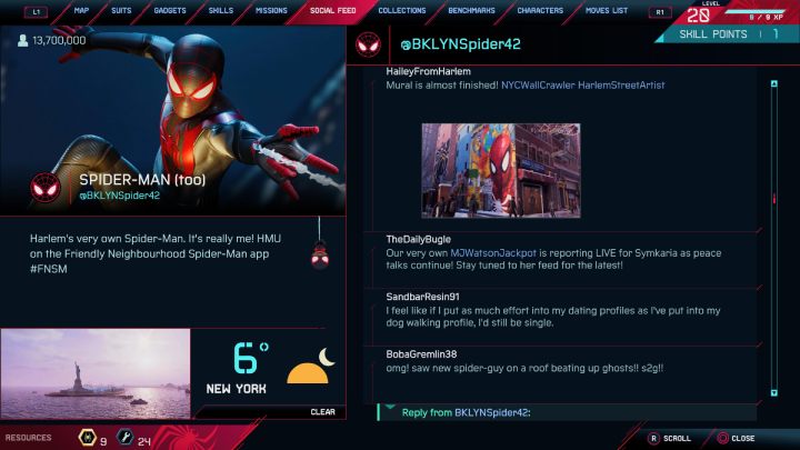 Nick Milesa na kanale społecznościowym zawiera dobrze znaną fanom Milesa Morales liczbę 42 - Spider-Man Miles Morales: Easter eggi - Spider-Man Miles Morales - poradnik, solucja