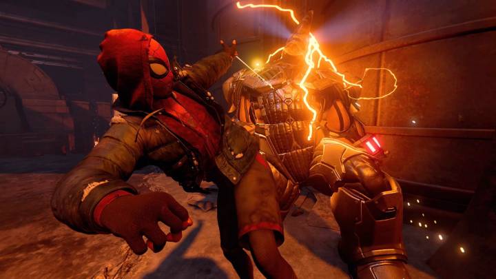 Rhino zacznie używać ataków szarżą, wykonując uniki w odpowiednim momencie możesz wskoczyć na jego plecy i skierować go na skrzynki elektryczne, aby na chwilę go ogłuszyć, co uczyni go podatnym na serię ciosów - Spider-Man Miles Morales: Rhino - boss, jak pokonać? - Spider-Man Miles Morales - poradnik, solucja