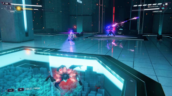 W kolejnej fazie walki wrócisz na niższy poziom budynku - Spider-Man Miles Morales: Tinkerer - boss, jak pokonać? - Spider-Man Miles Morales - poradnik, solucja