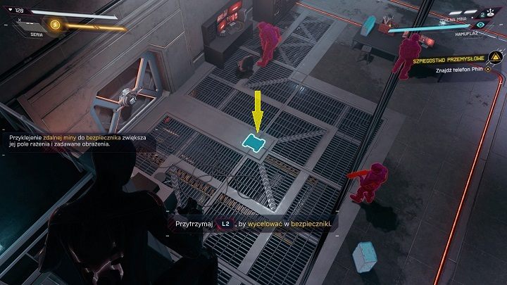 Rzuć minę na bezpieczniki umiejscowione na podłodze aby obezwładnić wielu przeciwników za jednym razem - Spider-Man Miles Morales: Szpiegostwo przemysłowe - solucja, opis przejścia - Spider-Man Miles Morales - poradnik, solucja