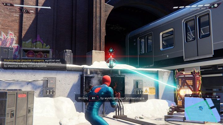Na końcu uruchom generator i połącz go z przekaźnikiem w pobliżu linii kolejowej - Spider-Man Miles Morales: Kłopoty w harlemskim metrze - solucja, opis przejścia - Spider-Man Miles Morales - poradnik, solucja