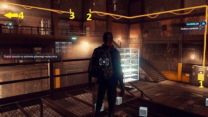 Dotrzesz do kolejnego pomieszczenia z grupką bandytów - Spider-Man Miles Morales: Złodzieje! - solucja, opis przejścia - Spider-Man Miles Morales - poradnik, solucja