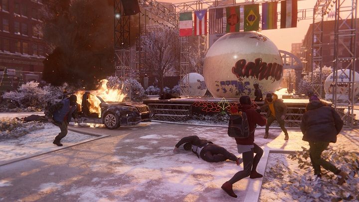 Po drodze zadzwoni Ganke z informacją o napadzie gangu Fiska w parku - Spider-Man Miles Morales: Mamy trop! - solucja, opis przejścia - Spider-Man Miles Morales - poradnik, solucja