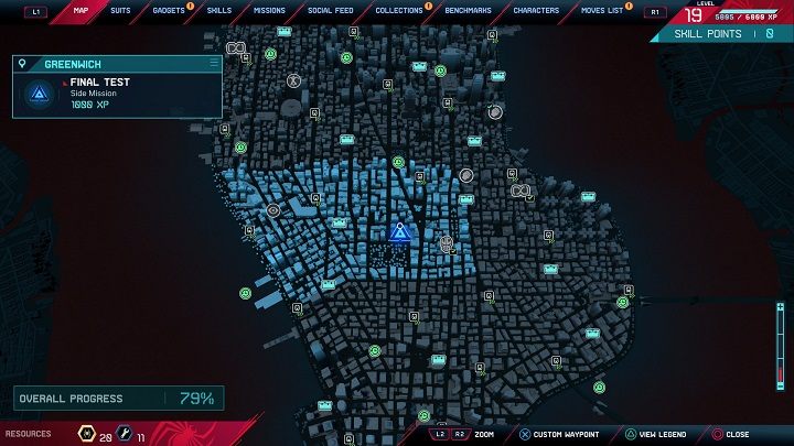 Po ukończeniu wszystkich wyzwań w szkoleniu Spider-Mana, misja zostanie zaznaczona na mapie - Spider-Man Miles Morales: Ostatni test - solucja, opis przejścia - Spider-Man Miles Morales - poradnik, solucja