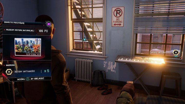 Po ukończeniu głównego wątku fabularnego wróć do domu Milesa i połóż się spać - Spider-Man Miles Morales: Przesyłka priorytetowa - solucja, wszystkie pocztówki - Spider-Man Miles Morales - poradnik, solucja